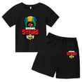 thumbnail image 2 of Conjunto de 2 camisetas y pantalones de manga corta con cuello redondo y estrellas para niños de 3 a 13 años, ropa para niños y niñas, 2 of 5