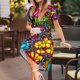 thumbnail image 3 of Fotbe Butterfly Garden Vestido Largo de Moda para Mujer, Vestido Tipo Camiseta con Manga Corta y Estilo Casual a Rayas y Bloques de Color, 3 of 6