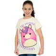 thumbnail image 2 of Squishmallows Girls Lola The Unicorn T-Shirt Fluffy Maine Cream Sizes 6-14, 2 of 6