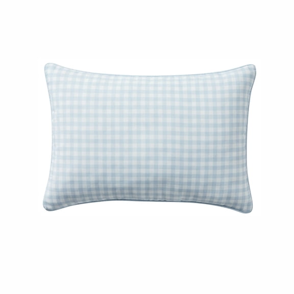 Lypsnake Blue Gingham Pillow,Soft Breathable Cotton Blend Square Decorative Throw Pillow With Plush Filling For Sofa Couch Bed Living Room Bedroom Farmhouse Home Decoration