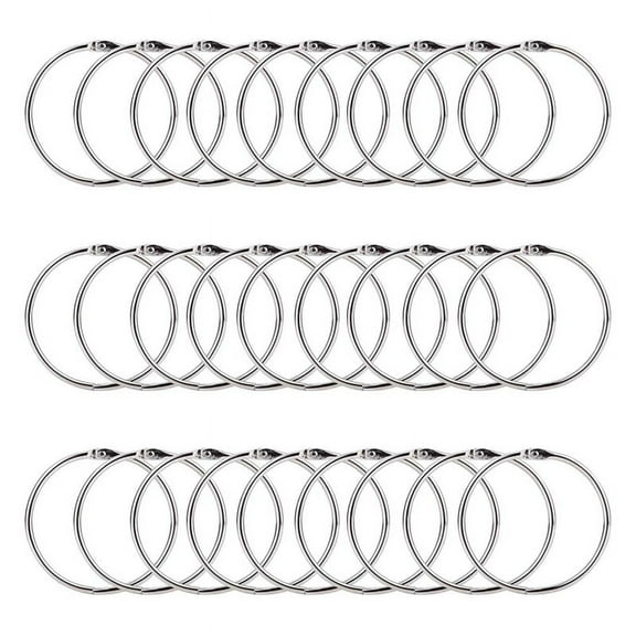 2 Inch 50 Pack Loose Leaf Binder Rings, Nickel Plated Steel Keychain Key Metal Rings