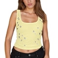 thumbnail image 2 of Lixiuxyad Women's Camisole Summer Camisole Top With Beaded Neckline Elegant Sleeveless Tank For Casual Wear And Layering,Yellow, 2 of 6
