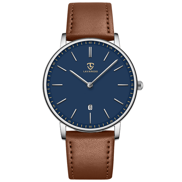 Montres pour Hommes Mode Simple Montre pour Hommes Analogique Ultra Fine Minimaliste avec Bracelet en Cuir Cadeau pour Homme