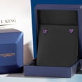 thumbnail image 5 of Gem Stone King 10K White Gold Purple Amethyst Stud Earrings for Women | 0.84 Cttw | Gemstone February Birthstone | Heart Shape 5MM, 5 of 6