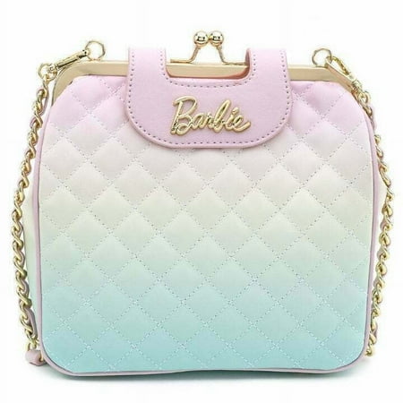 Loungefly Pastel Ombre Quilted Official Barbie Crossbody Purse + Collector's Pin