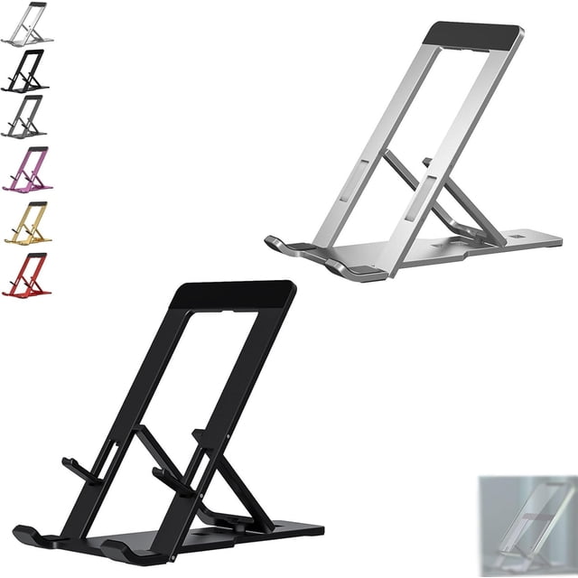 Soporte plegable para teléfono celular xinyu Plata + Negro
