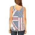 thumbnail image 2 of British UK American USA Flag Juniors Flowy Side Slit Tank Top Multi X-LG, 2 of 2