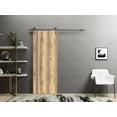 thumbnail image 3 of Sturdy Barn Door 24 x 80 inches | Planum 0016 Oak with Frosted Glass | Stainless Steel 6.6FT Rail Hangers Heavy Set | Solid Panel Interior Doors, 3 of 6