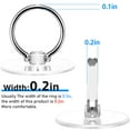 thumbnail image 3 of Clear Phone Ring Holder - EI Sonador Cell Phone Ring Holder Transparent Stand Finger Grip (2pcs, Silver & White Gem), 3 of 7