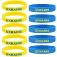 thumbnail image 2 of Bracelet Drapeau National d'Ukraine, 10 Pcs Bracelets en Silicone Doux de l'Ukraine, 2 of 9