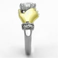 thumbnail image 4 of Luxe Jewelry Designs Women's Stainless Steel Ring with Cubic Zirconia - Size 7 (Pack of 2), 4 of 4