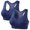 Blue-2PC, variant on Fewfanhot Women'S Zip Front Sports Bra Wireless Post-Surgery Bra Active Yoga Sports Bras