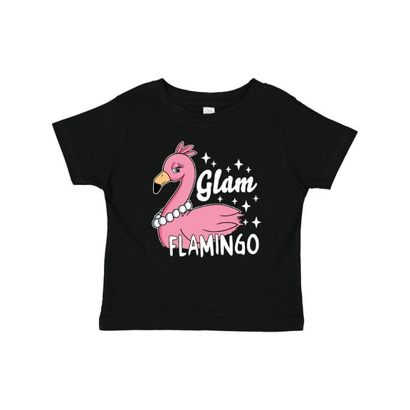 Inktastic Glam Pink Flamingo with Pearls Girls Baby T-Shirt