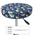 thumbnail image 4 of Xecao's Colorful Cartoon Shark Print Stool Covers offer stylish, washable protection for PU round bar stools, perfect for home or commercial use., 4 of 7