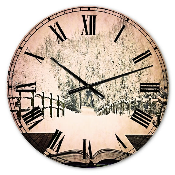 Designart 'Winter Wonderland' Traditional wall clock