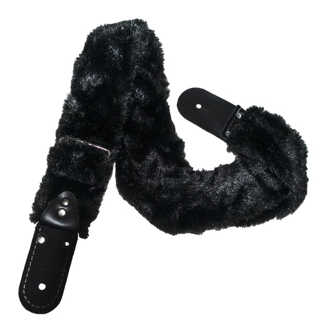 Correa para guitarra Strap o Tahali para guitarra acústica, bajo eléctrico, guitarra eléctrica Kidam Peluche completo Negro