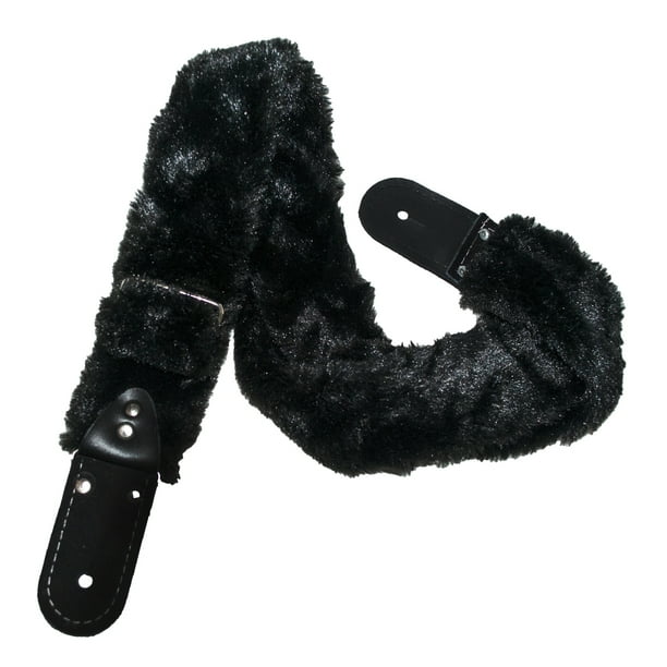 Correa para guitarra Strap o Tahali para guitarra acústica, bajo eléctrico, guitarra eléctrica Kidam Peluche completo Negro