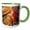 Green/White, variant on 3drose, Autumn Maple Trees in Pine Forest, Upper Peninsula, Michigan, 11oz Two-tone Green Mug