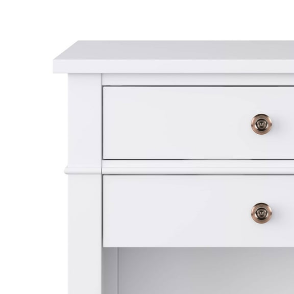 WyndenHall Sterling SOLID WOOD 24 inch Wide Bedside Nightstand Table White Stained,Wood Finish