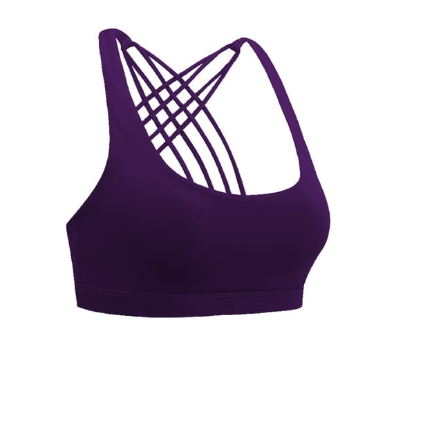Sports Bras Material Fitness Bra Exercise Passionate Sport Mysterious  Padded Prop Back Seamless Fashion Padded for Women Girl Dark Purple L 