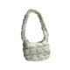 thumbnail image 1 of Bolso de hombro acolchado para mujer, tamaño mediano, tipo bollo de masa, para compras en la playa Blanco, 1 of 9