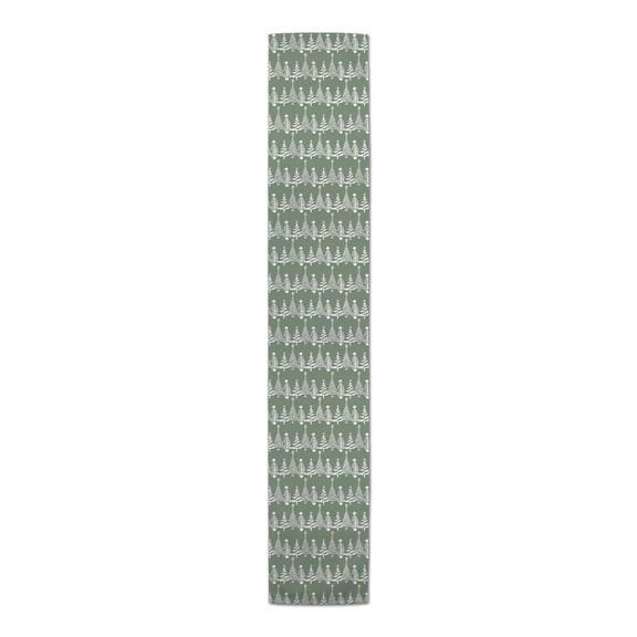 Creative Products Sage Christmas Tree Pattern 16 x 90 Cotton Twill Table Runner