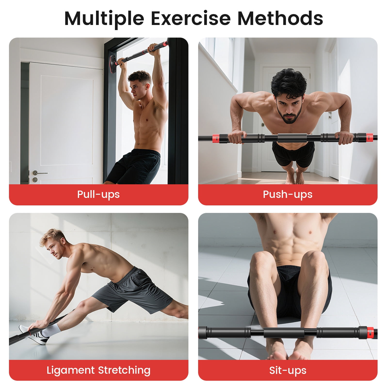 ATHSPO Pull Up Bar for Doorway, Adjustable Door Frame Pull Up and Chin Up Bar, Total Upper Body Workout Bar for Home Gym Workouts (installation distance27''-37'')