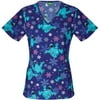 Sesame Street Women's Fashion Collection Cookie Monster V-Neck Scrub Top