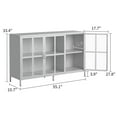 thumbnail image 2 of DKYNDSYN Metal Sideboard Buffet Cabinet with Glass Doors, Heavy Duty Coffee Bar Cabinet with Storage and Adjustable Feet, Modern Accent Credenza for Kitchen Living Room Dining Room Hallway, White, 2 of 6