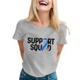 thumbnail image 1 of T-Shirt Femme Imprimé Manches Courtes Col Rond T-Shirt Léger Haut Blouse Chemises Femmes Gris TTTTG, 1 of 4