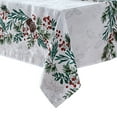 thumbnail image 2 of Holly Berry Flourish Holiday Fabric Tablecloth, 2 of 3
