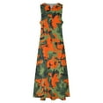 thumbnail image 3 of orange and green Long Dress Cocktail of dresses summer dress korean women Dress, 3 of 6