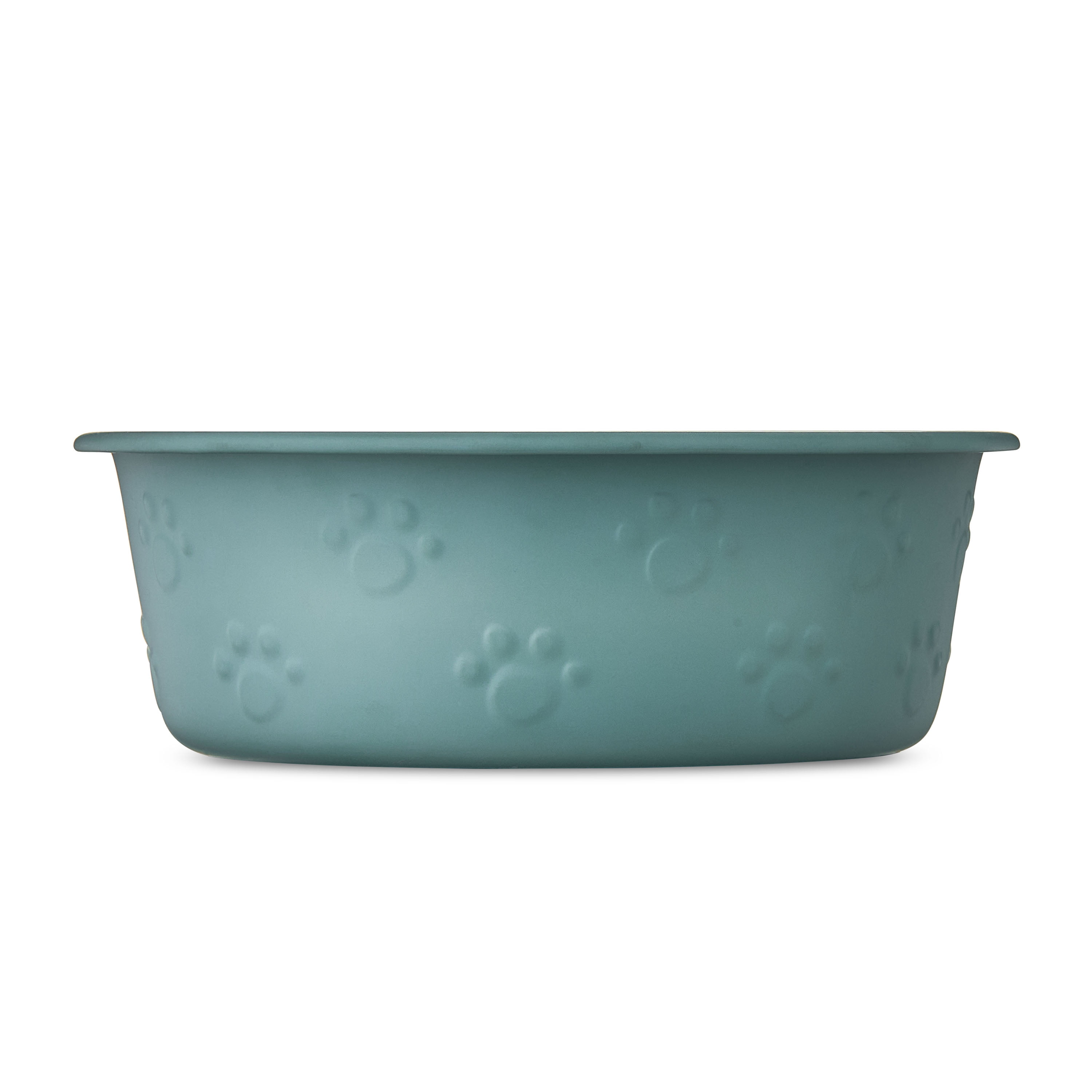 Vibrant Life Medium Stainless Steel Embossed Dog Bowl, Green Paws