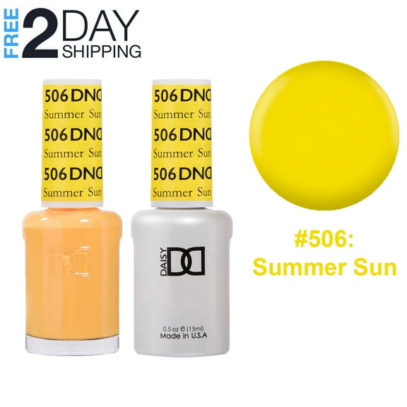 DND Gel Nail Polish & Nail Lacquer Set Soak Off Duo Set - #506 Summer Sun, 0.5 oz