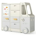 thumbnail image 1 of Gymax Kids Toy Storage Organizer w/4 Pull-out Drawers & Handles Large & Small Cabinets, 1 of 9