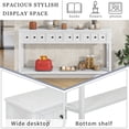 thumbnail image 4 of Rustic Entryway Console Table, 60" Long Sofa Table with two Different Size Drawers and Bottom Shelf for Storage (Antique White), 4 of 8