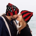 thumbnail image 5 of Easygdp Nautical American Flag Winter Beanie for Men Women Beanie Knit Hat Cuffed Cap Beanie Knit Chunky Snow Cap, 5 of 6