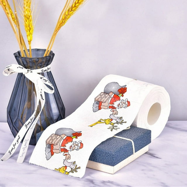 Ramiter Christmas pattern color toilet paper Santa Christmas tree printed tissue Small Dish