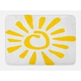 thumbnail image 1 of Sun Bath Mat, Childish Doodle Style Sun Figure Circle and Rays Burst Beams Nature Hot Summertime, Non-Slip Plush Mat Bathroom Kitchen Laundry Room Decor, 29.5 X 17.5 Inches, Yellow White, Ambesonne, 1 of 2