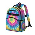 thumbnail image 2 of Colorful Rainbow Tie Dye Spiral Pattern Backpack for School,Cute School Bag,Schoolbag with Adjustable Shoulder Straps & Padded Back,15.25"x11.5"x5.25", 2 of 5