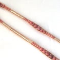 thumbnail image 2 of Earthy Gems Pink Rhodonite Stone Snake Cord Leather Wrap Bracelet, 2 of 2