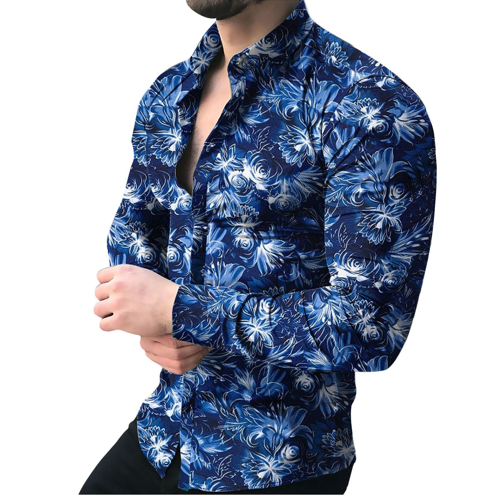 Aayomet Mens Shirts Men'S Autumn And Winter Casual Printed Shirt Long