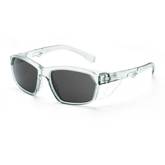 ProtectX Stylish Anti-Fog & Scratch-Resistant Safety Glasses With Readers, UV Protection goggles, Anti-Impact Lightweight Glasses for Men＆Women Charcoal Tinted Smoke