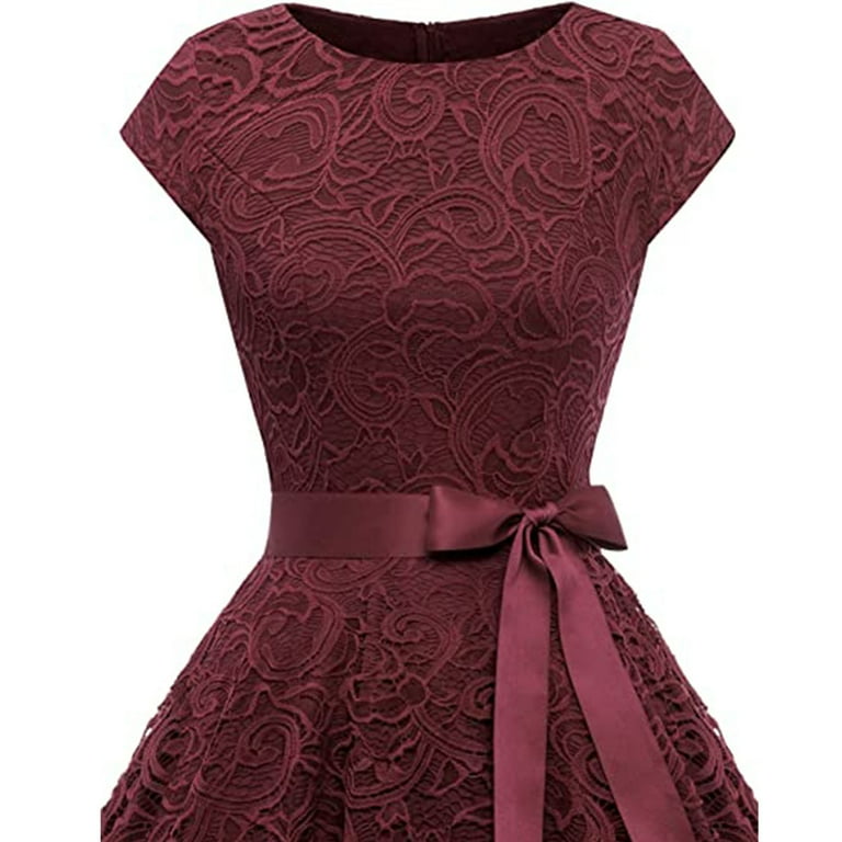 cap sleeve semi formal dresses Yellow Lace Short Sleeve Semi-Formal Dress