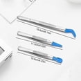 thumbnail image 3 of 6In Black Rubber Coated Tweezers, Precision with Soft Tips for Jewelry Electronics Crafting Non Slip, 3Pcs, 3 of 8