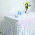 thumbnail image 3 of Efavormart 90"x132" Big Payette Iridescent Blue Sequin Rectangle Tablecloth Premium Collection Table Cover Sparkle Metallic Sequence Table Cloths for Birthday Party Baby Shower Wedding Covers, 3 of 11