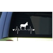 Donkey heartbeat lifeline *I207* 8" wide Sticker decal burro mule