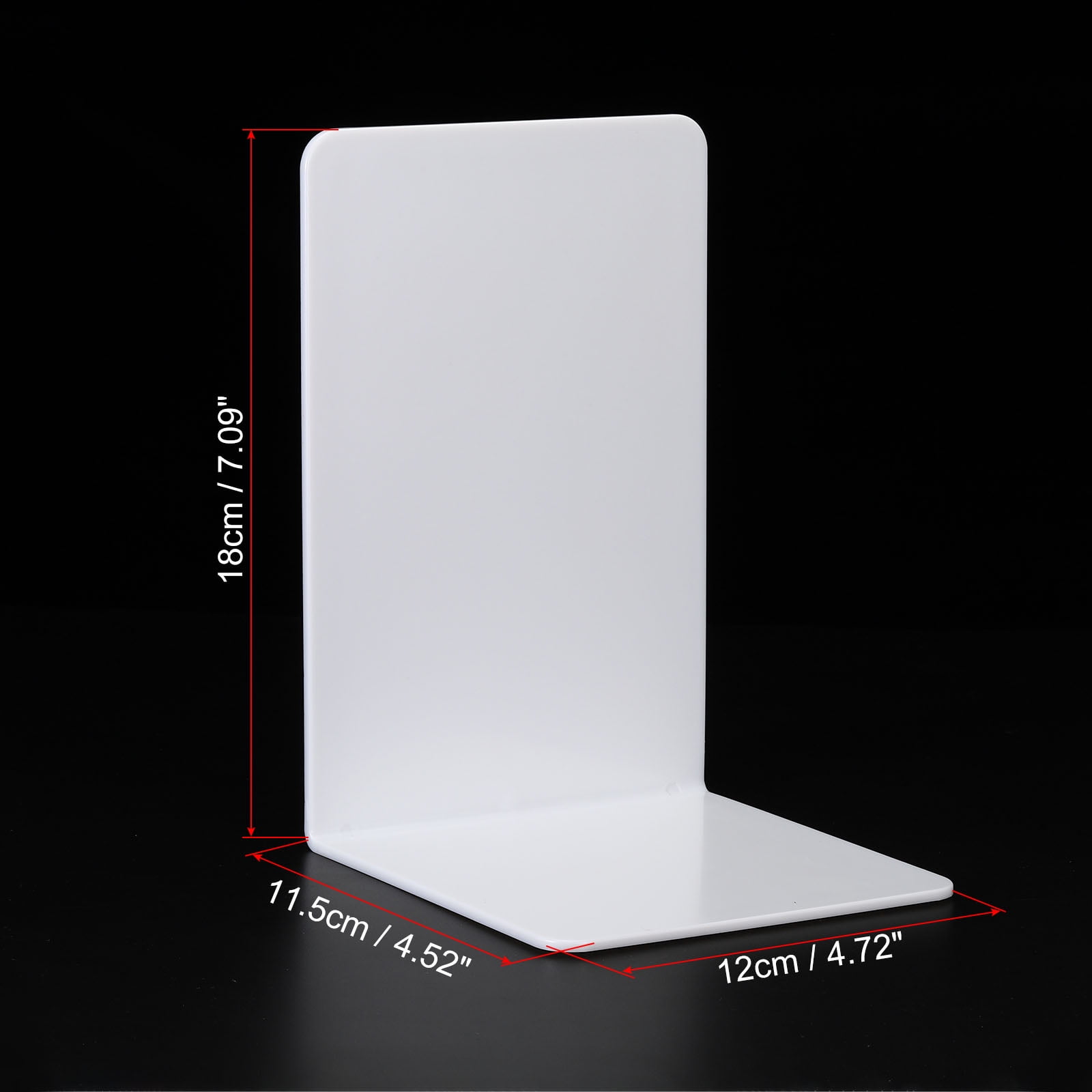 Unique Bargains Acrylic L-shaped Book Ends for Desktop Bookshelf Organizer 2Pcs White