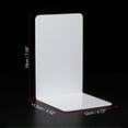 thumbnail image 2 of Uxcell Acrylic Bookends, 2 Pack L-shaped Book Ends for Shelves Desktop Bookshelf Magazine Organizer Holder, White, 2 of 6