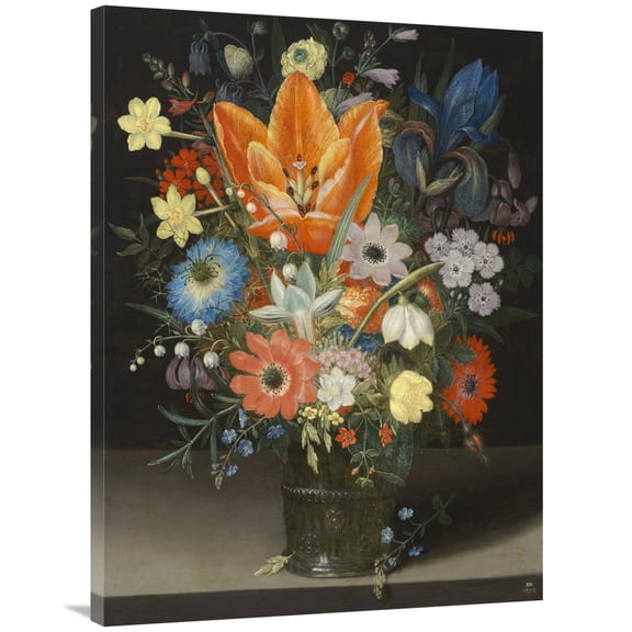 Global Gallery's 'Still Life with Iris' by Peter Binoit Stretched Canvas Wall Art